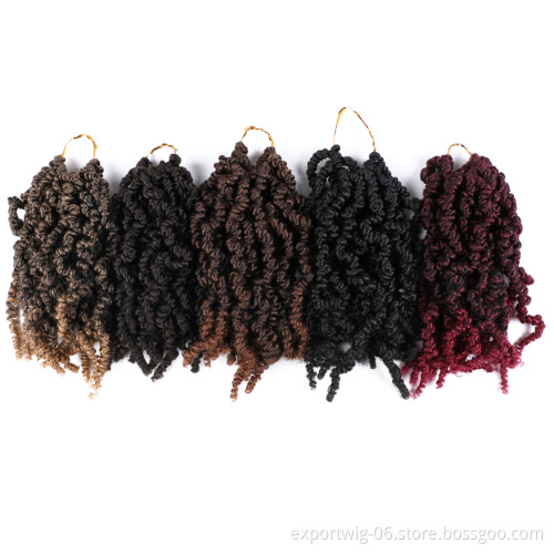 Pre-twisted Spring Twist Crochet Hair Extensions Afro Spring Twist Braids Hair Synthetic Fiber Solid And Ombre Color Spring Hair